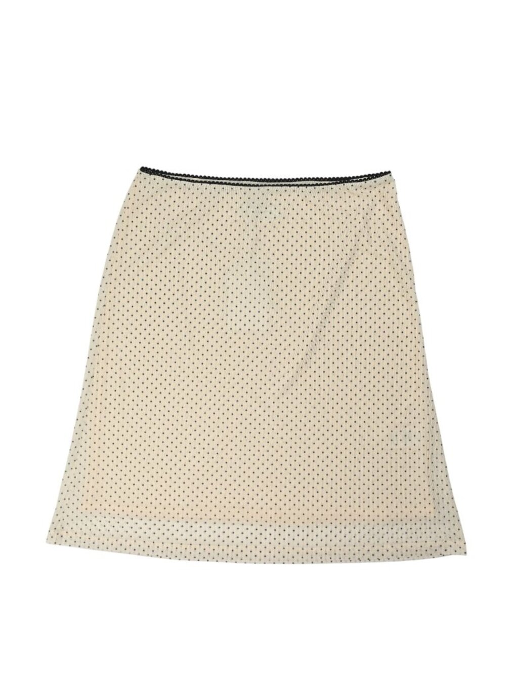With Harper Lu Midi Skirt in Mesh Ivory Polka